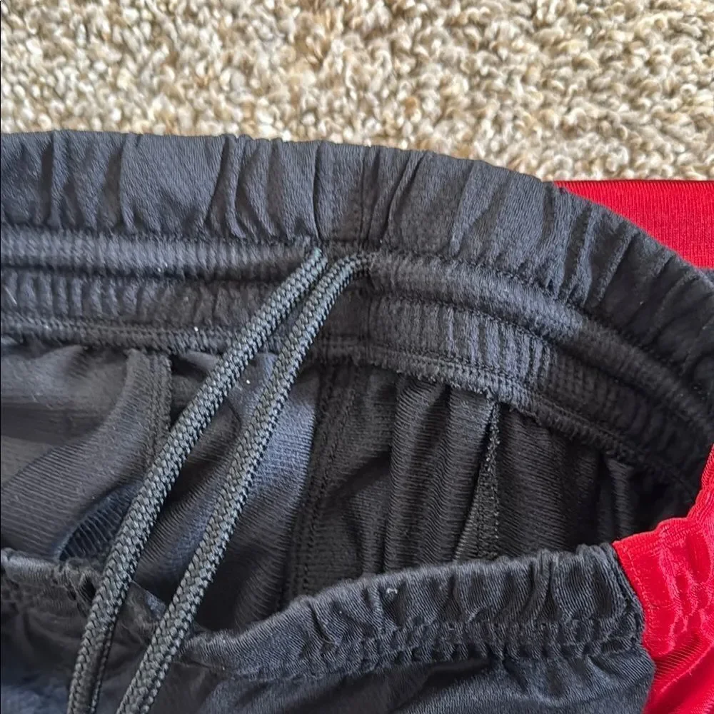 Adidas Black and Red Sweatpants with Signature Stripes